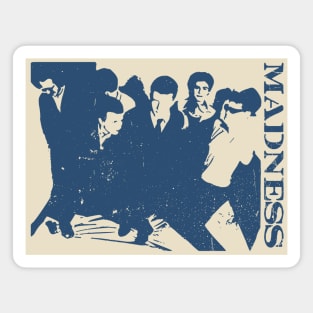 Madness - Silhouette Retro Blue Magnet